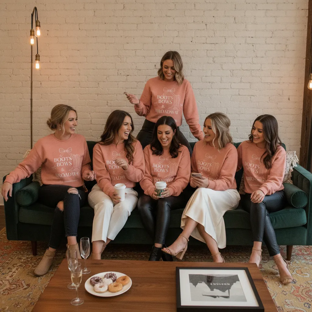 Personalized "Boots, Bows, and Broadway" Premium Sweatshirt - Image 2