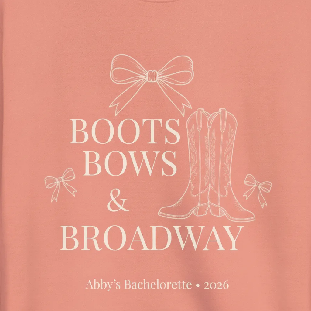 Personalized "Boots, Bows, and Broadway" Premium Sweatshirt - Image 5