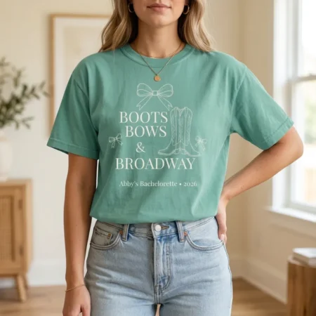 Personalized “Boots, Bows & Broadway” Premium T-Shirt